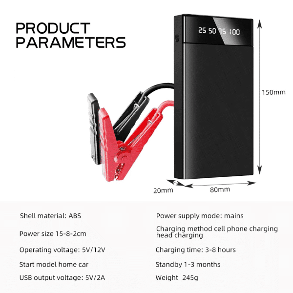 10000mAh Car Battery Booster 12V 400A Jump Starter Pack USB Charger Power Bank