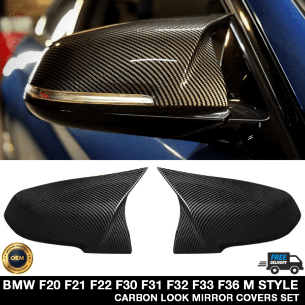 BMW F20 F21 F22 F30 F31 F32 F33 F36 M Style Carbon Fibre Look Wing Mirror Covers