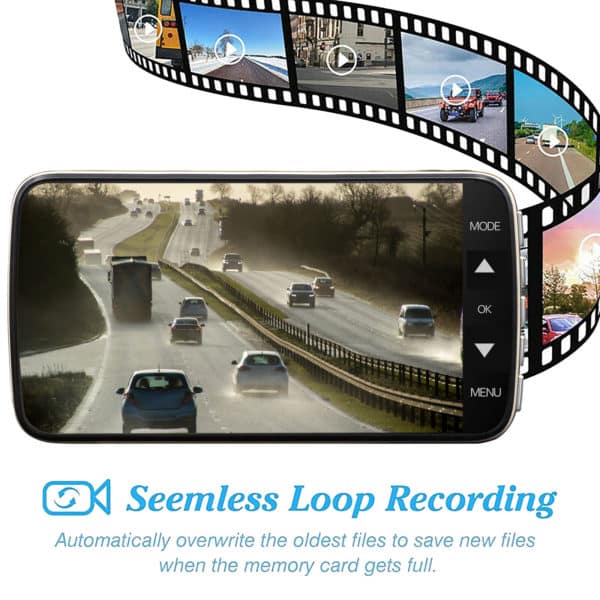 Goodyear 1080P Full HD Dual Lens Dash Cam In-Car Video Recorder & Rear Camera