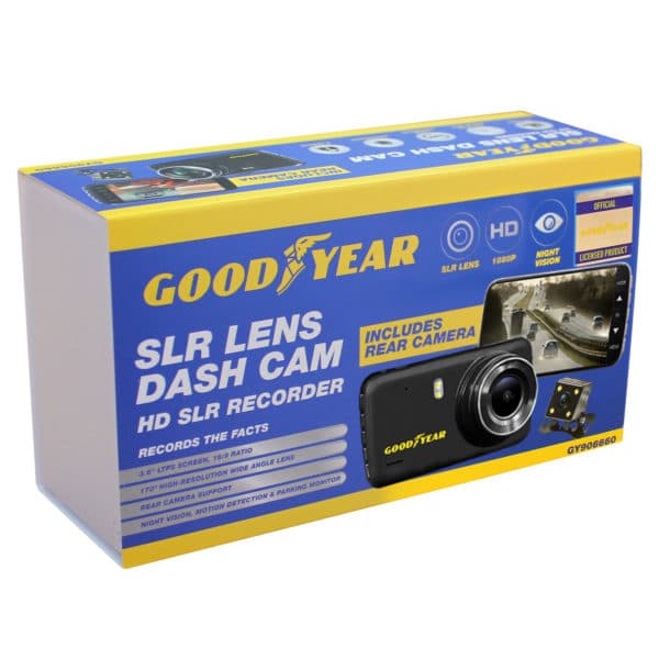 Goodyear 1080P Full HD Dual Lens Dash Cam In-Car Video Recorder & Rear Camera