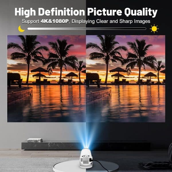 4K Ultra HD Smart Multimedia Projector 5G Wi-Fi Bluetooth Home Cinema Theater