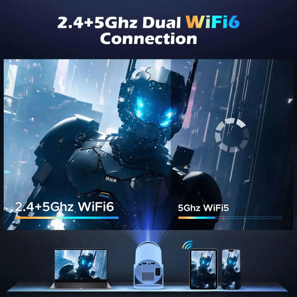 4K Ultra HD Smart Multimedia Projector 5G Wi-Fi Bluetooth Home Cinema Theater