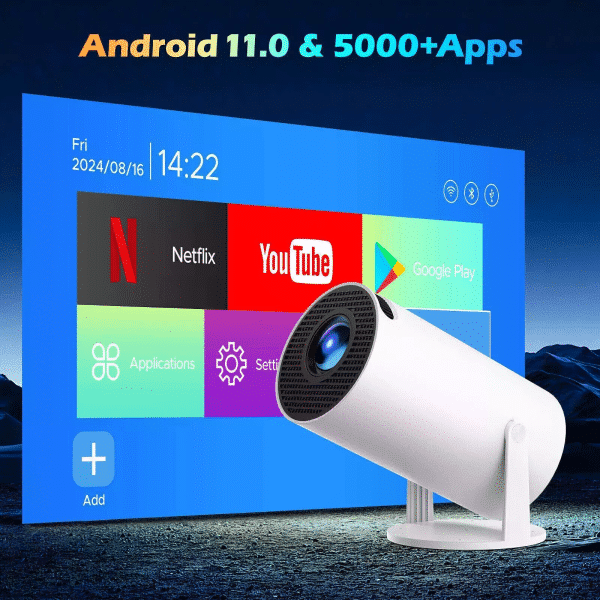 4K Ultra HD Smart Multimedia Projector 5G Wi-Fi Bluetooth Home Cinema Theater