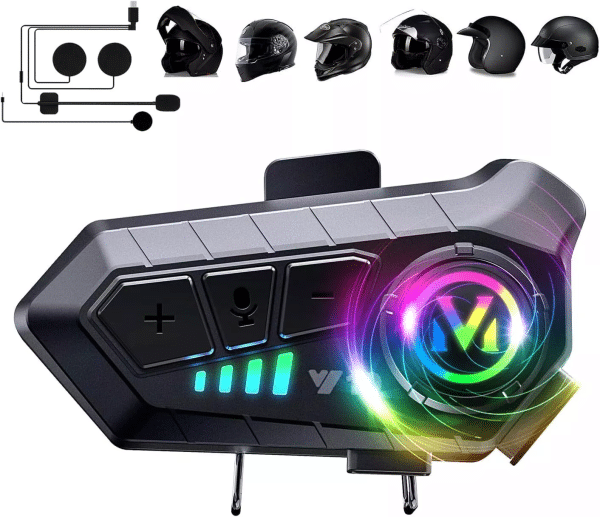 Wireless Motorcycle Bluetooth 5.3 Helmet Headset Motorbike Call Headphone + Mic